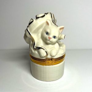 Vintage Lenox Treasures The Cat's Surprise Box + Pendant FIRST ISSUE